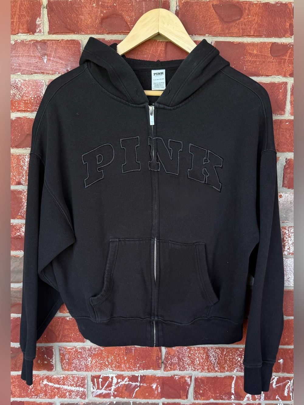 PINK Victoria's Secret Black Full-Zip Hoodie